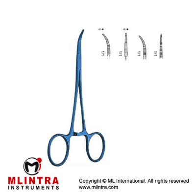 Halstead Posquito Forcep Straight,Serrated jaws,12.5cm Curved,Serrated jaws,12.5cm Straight,1x2teeth.12.5cm Curved,1x2teeth,12.5cm